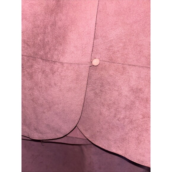 Baron Peters Vintage Ultrasuede Skirt Suit Set 16 Lined Button Zip Mauve Pink - Picture 5 of 12